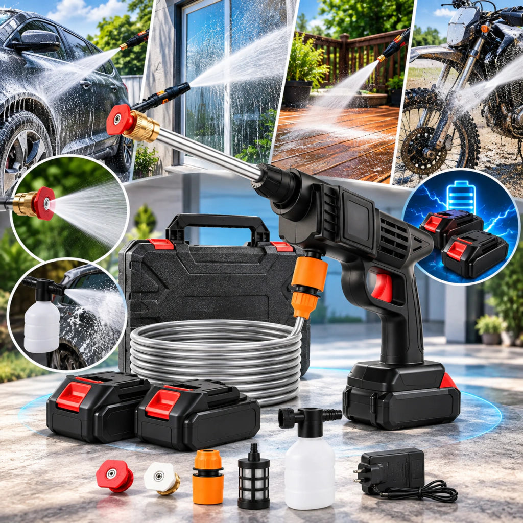 Hidrolavadora Inalámbrica Portátil 48V – Con 2 Baterías + ENVIO GRATIS