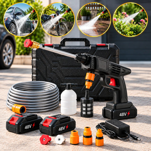 Hidrolavadora Inalámbrica Portátil 48V – Con 2 Baterías + ENVIO GRATIS