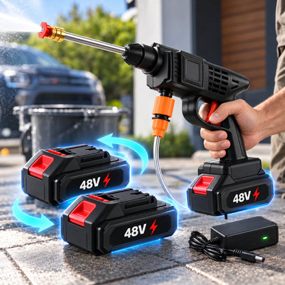 Hidrolavadora Inalámbrica Portátil 48V – Con 2 Baterías + ENVIO GRATIS