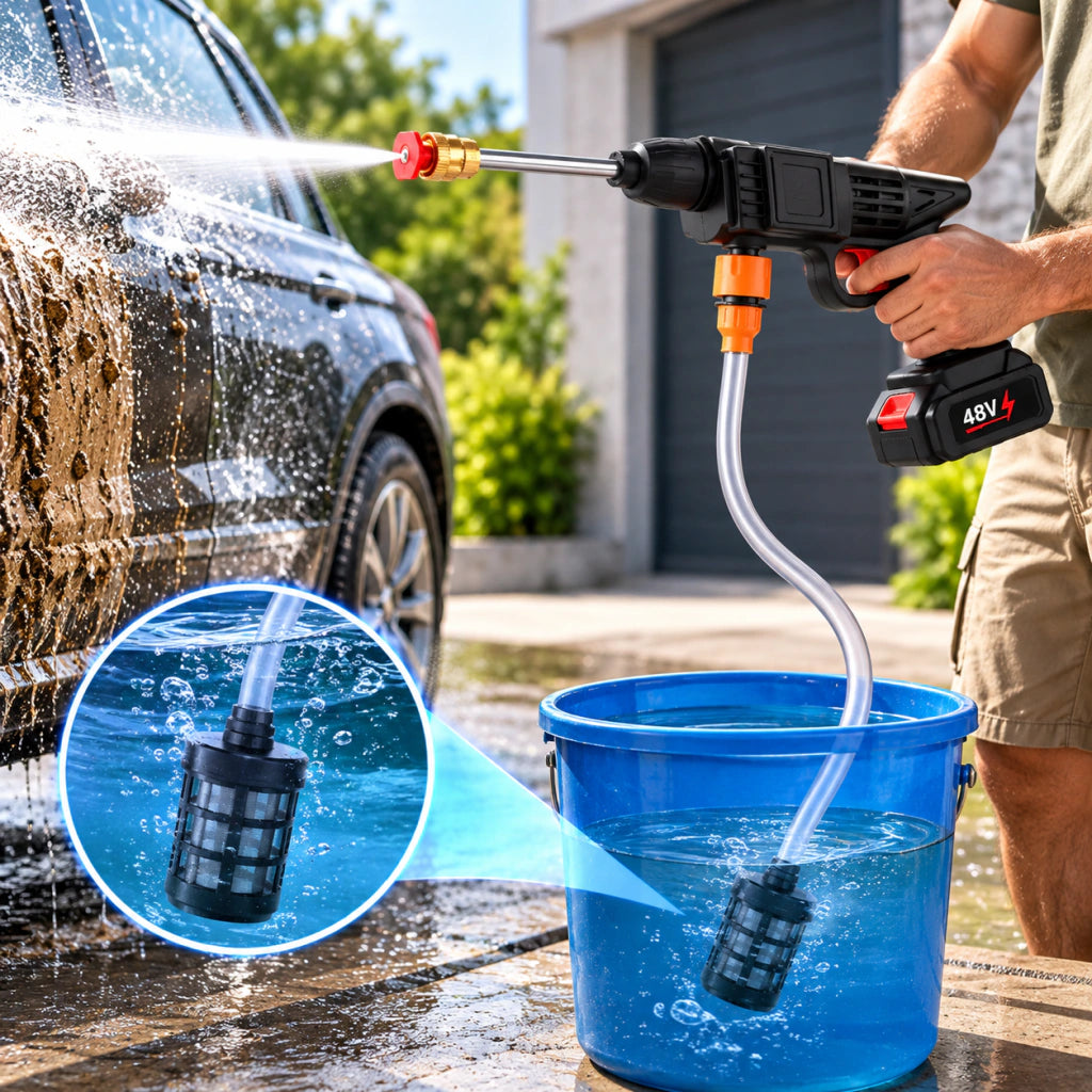 Hidrolavadora Inalámbrica Portátil 48V – Con 2 Baterías + ENVIO GRATIS