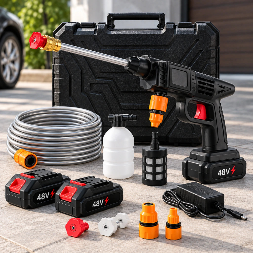 Hidrolavadora Inalámbrica Portátil 48V – Con 2 Baterías + ENVIO GRATIS